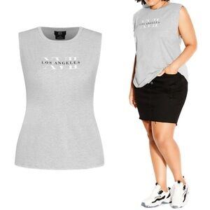 Ccx City Chic Gray Luxe Sleeveless Tee (P06)